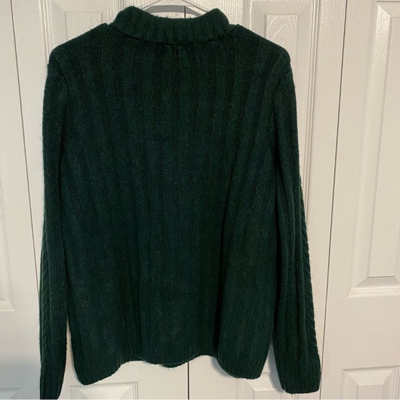 Emerald Green Half Zip Soft and Cozy Sweater - Picture 4 of 5